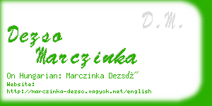 dezso marczinka business card